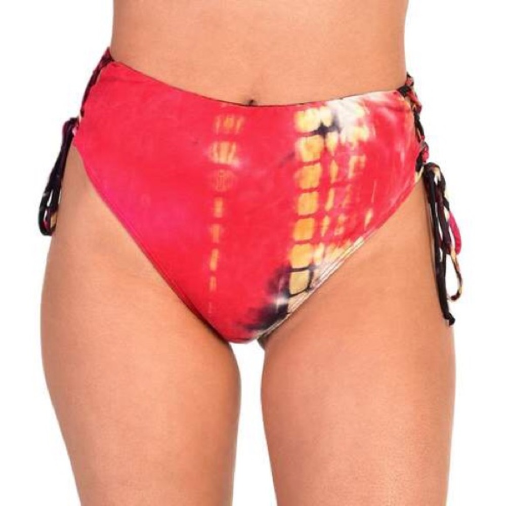 iHeartRaves New Vision Lace Up Booty Shorts - Picture 1 of 2